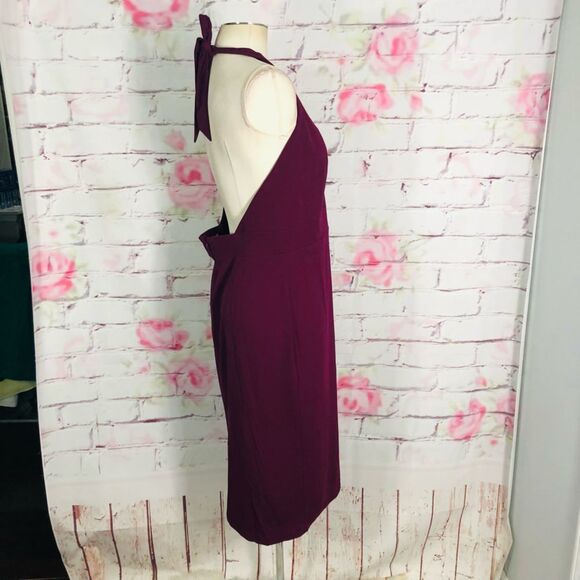 Dress the population NWT Vanessa halter dress in dark magenta - Picture 5 of 10